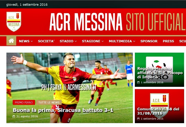 Messina: è online il nuovo sito ufficiale