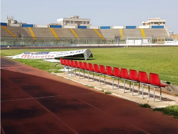 Marsala: danni allo stadio 'Nino Lombardo Angotta', la causa è il vento (FOTO)