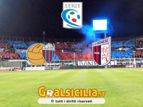 Catania-Vibonese: 2-1 il finale-Il tabellino