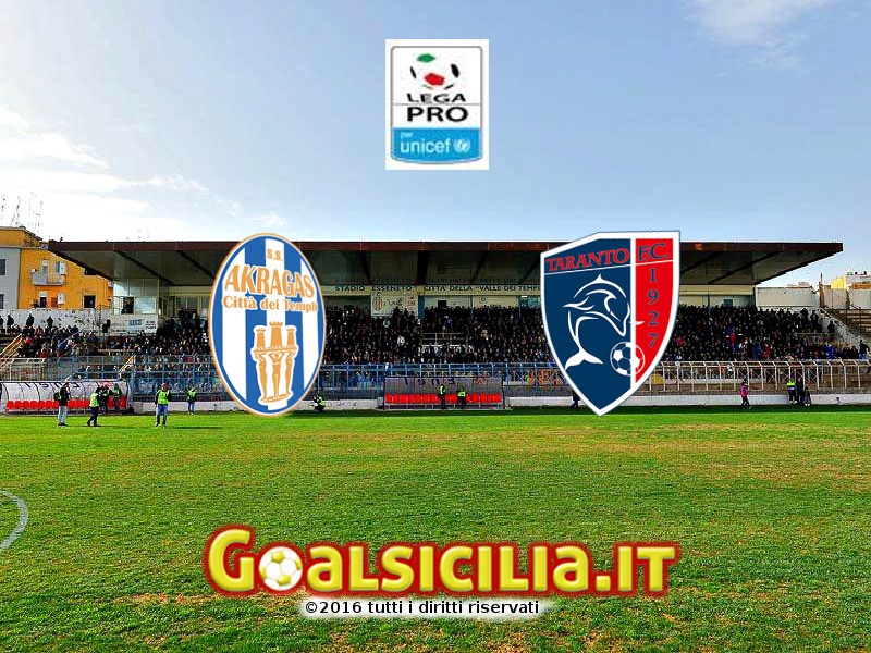 Akragas-Taranto: 0-1 alla fine del primo tempo