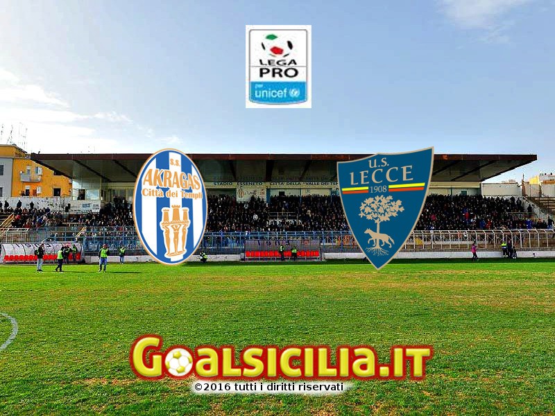 Akragas-Lecce. 0-0 al termine del primo tempo