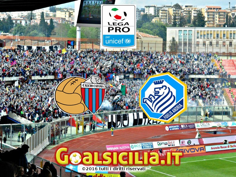 Catania-Fidelis Andria: finisce 0-0 la prima frazione