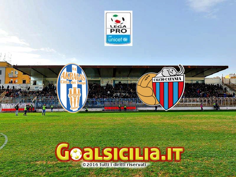 Akragas-Catania: 0-1 alla fine del primo tempo