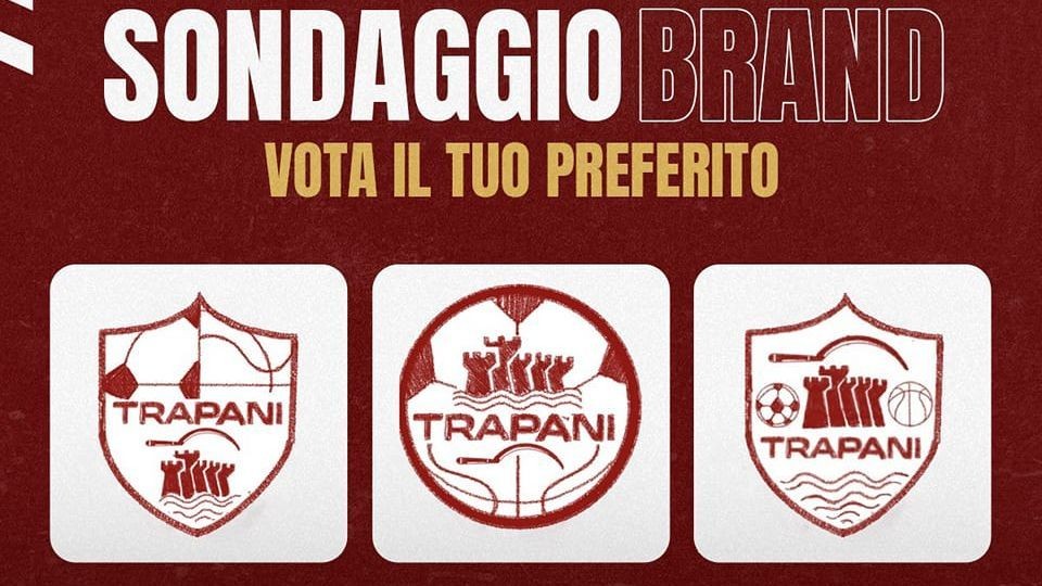 Trapani: sui social del club si vota per scegliere il nuovo logo