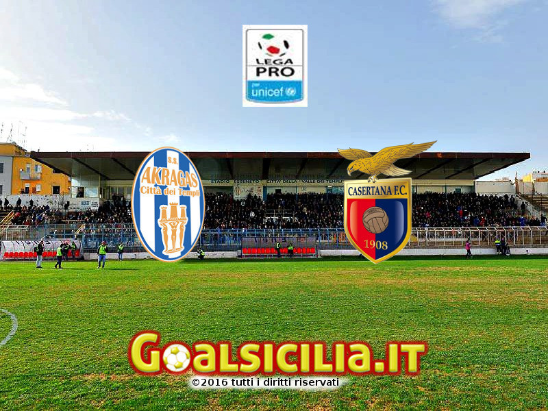 Akragas-Casertana: il primo tempo termina 0-0