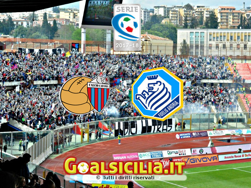 Catania-Fidelis Andria: 0-0 all'intervallo