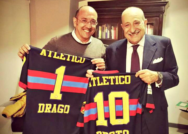 Atletico Catania, Drago incontra Proto: ‘’Ha fatto la storia di questo club, un dovere rendergli omaggio’’