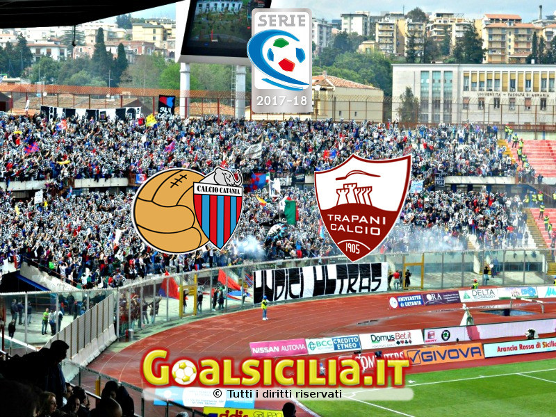 Catania-Trapani: 1-2 il finale-Il tabellino